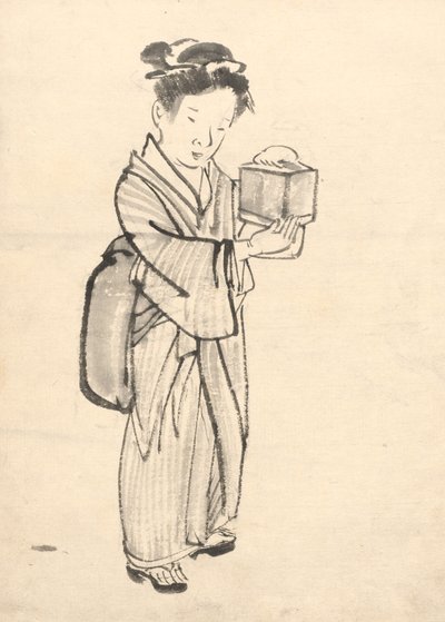 Kriket Kafesi Tutan Kız by Tawaraya Sōri