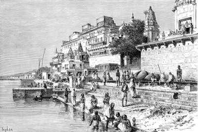 Benares Varanasi, Hindistan, 1895. by Taylor