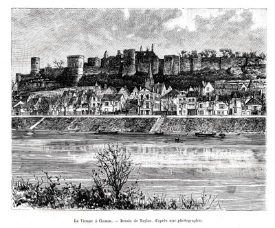 Chinon ve Viyana nehri, Fransa, 19. yüzyıl by Taylor
