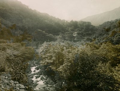 Hakone dağlarındaki Miyanoshita köyünün görünümü, 1900 - 1915 civarı (fotoğraf) by Teijiro Takagi