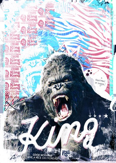 King, 2017 (Tuval üzerine kolaj) by Teis Albers