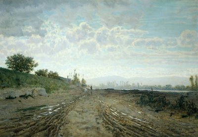 Arno'da Sabah, Telemaco Signorini (1835-1901) tarafından. by Telemaco Signorini