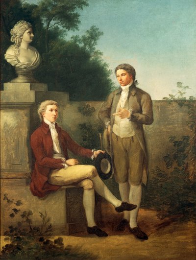 Bahçedeki İki Genç Adamın Portresi, Teodoro Matteini (1754-1831), tuval üzerine yağlı boya by Teodoro Matteini