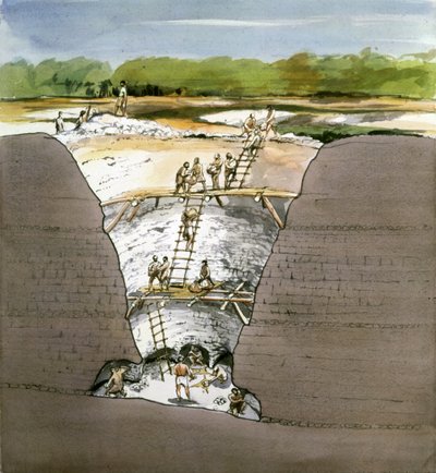 Grime Mezarlarından Kesit Kesit, Neolitik Çakmaktaşı Madeni, Norfolk, 1987. by Terry Ball