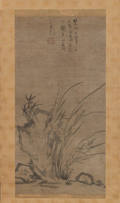 Orkideler, Bambu, Briarlar ve Kayalar, 14. yüzyılın ortalarında. by Tesshu Tokusai