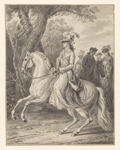 Prusya Wilhelmina, Orange-Nassau Prensesi, at sırtında by Tethart Philip Christian Haag (signed by artist)