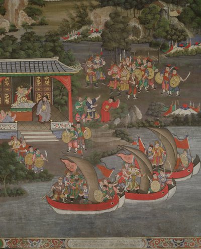Çin etkisi ile sahne, Sala Geng, Wat Bowonniwet Vihara, Bangkok by Thai School