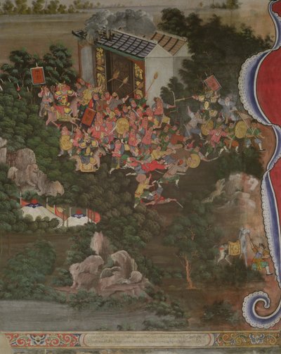 Çin etkisi ile sahne, Sala Geng, Wat Bowonniwet Vihara, Bangkok by Thai School