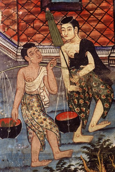 Taylandlı kadınlar (duvar resmi) by Thai School