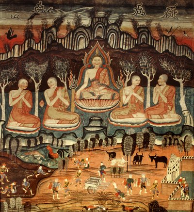 İlk Vaaz ve Khattana Kuman Jataka, 1867 by Thai School