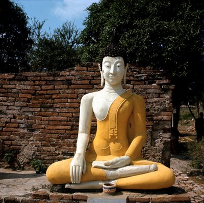Tapınağın dışında bir Buda heykeli by Thai Thai