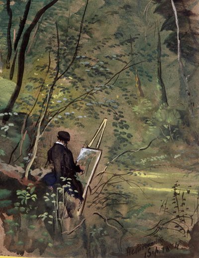 Hestercombe Woods, Somerset 1834 (sulu boya ve guaj) by The Rev. John Eagles