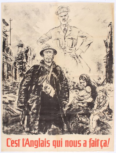 Bunu bize yapan İngilizler. Vichy Fransa Propaganda Posteri, 1940. by Theo Matejko