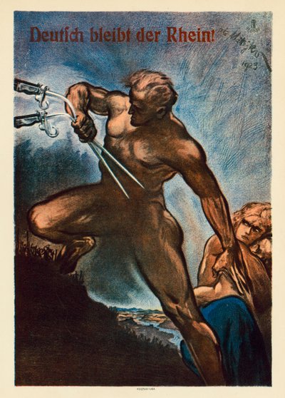 Ren Alman Kalır! Birinci Dünya Savaşı'ndan sonra Batı Almanya'nın bazı bölgelerinin Müttefik işgaline karşı çıkan propaganda afişi by Theo Matejko