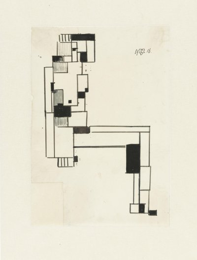 Oturan Çıplak Kadın, Elini Başında Oturan Çıplak Kadın by Theo van Doesburg (signed by artist)