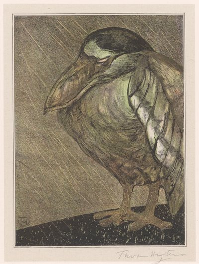 Yağmurda tekne balıkçılı by Theo van Hoytema (signed by artist)