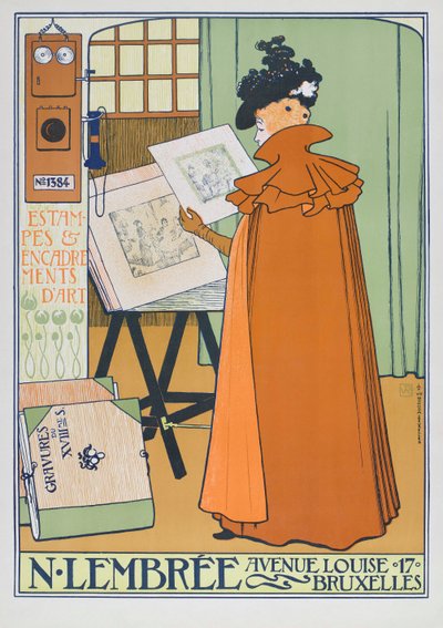 Poster reklam sanat mağazası, Brüksel by Théo van Rysselberghe