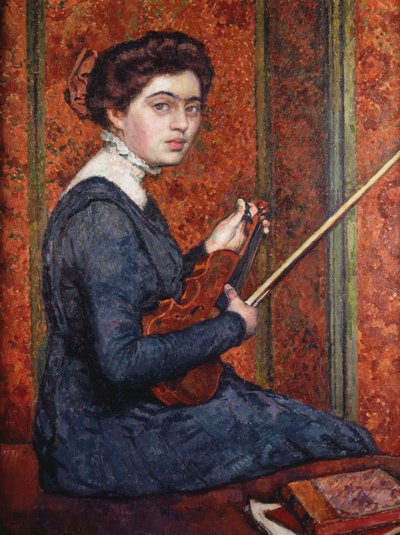 Keman olan kadın by Théo van Rysselberghe
