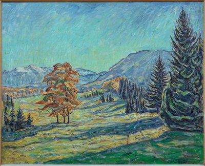 Sonbahar dağ manzarası by Theo von Brockhusen