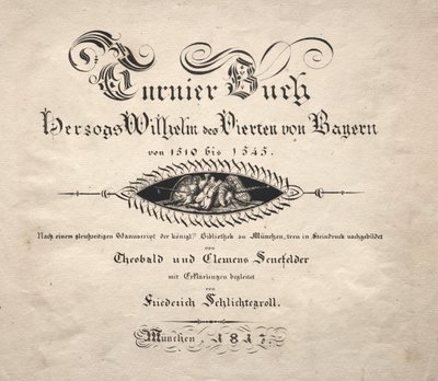 Turnuvalar Kitabı: Başlık Sayfası, 1817. by Theobald Senefelder