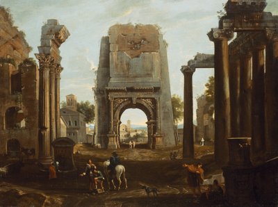 Titus Kemeri ve Figürleri ile Roma Harabelerinin Capriccio