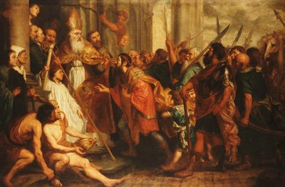 Aziz Ambrose, Milano Piskoposu, İmparator Theodosius