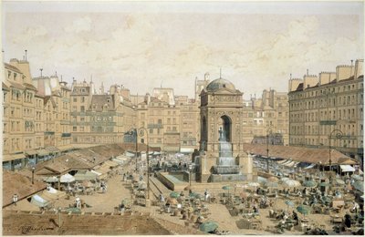 Marche aux Innocents (kağıt üzerinde kalem ve mürekkep ve wc) by Theodor Josef Hubert Hoffbauer