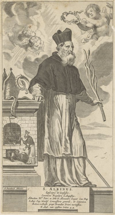 H. Albinus van Angers S. Albinus Piskopos ve Confessor (nesne üzerindeki başlık) by Theodor Matham