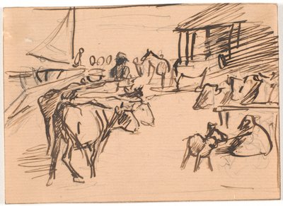 Kastrup limanından sığır sevkiyatı by Theodor Philipsen