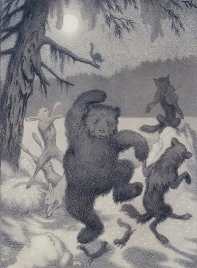 Ay ışığında dans, kış masalı by Theodor Severin Kittelsen