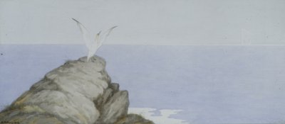 Deniz kuşu (kağıt üzerine sulu boya) by Theodor Kittelsen