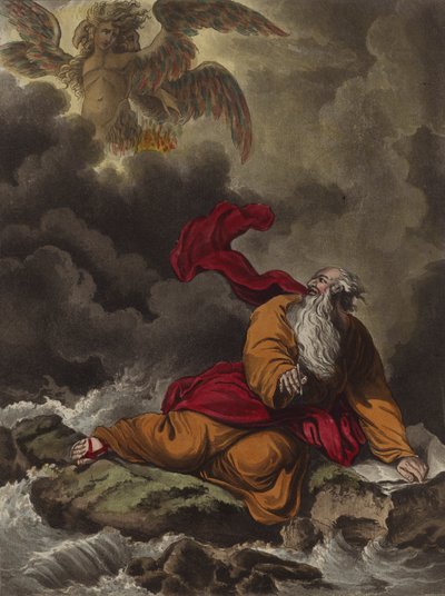 Hezekiel ve Kerubiler (gravür) by Theodore (after) Lane