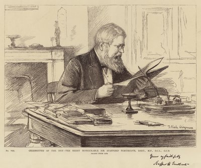 Günün Ünlüleri, Saygıdeğer Sir Stafford Northcote, Baronet, MP, DCL, GCB by Theodore Blake Wirgman
