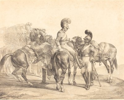 Bir Yaşam Muhafızları Partisi by Theodore Gericault