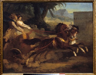 Antik tank yarışı Boyama Theodore Gericault (1791-1824) 1808 dim.0,63x0,79 m Rouen, Musee des Beaux Arts by Theodore Gericault