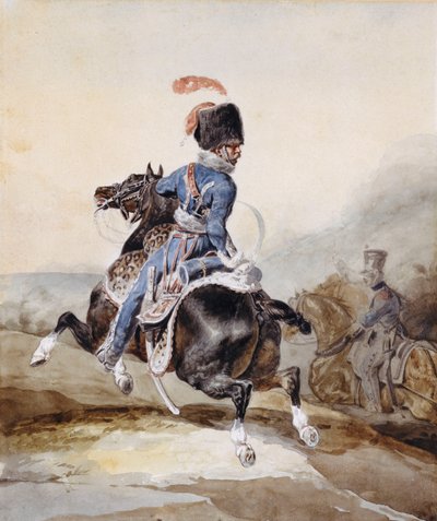 Sola Dörtnala Topçu Subay by Theodore Gericault
