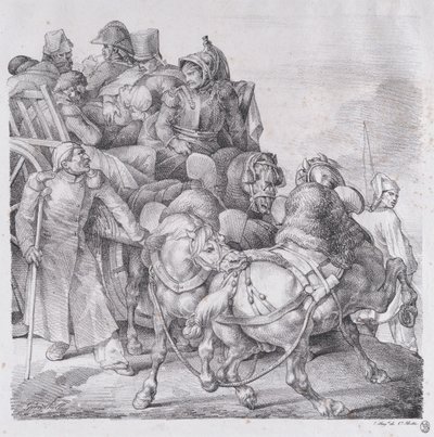 Yaralı Askerlerle Dolu Araba, 1818. by Theodore Gericault