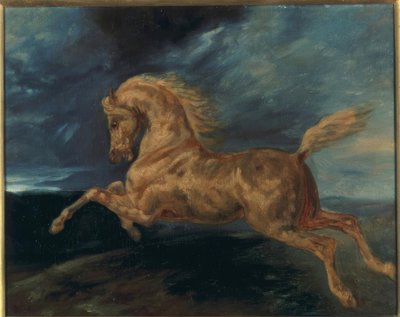 Yıldırımdan korkan at by Theodore Gericault