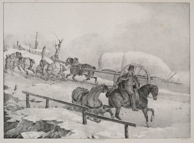 Dört Farklı Konu: Bir Tepeye Tırmanan Vagon. by Theodore Gericault