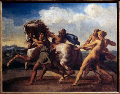 Köleler tarafından at durağı. Theodore Gericault