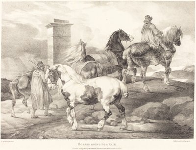 Fuara Giden Atlar by Theodore Gericault