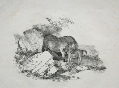 Kısrak ve tayı. by Theodore Gericault