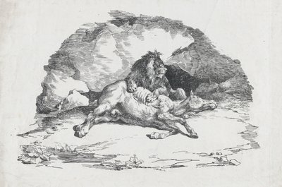 Atı Yiyen Aslan, 1818. by Theodore Gericault