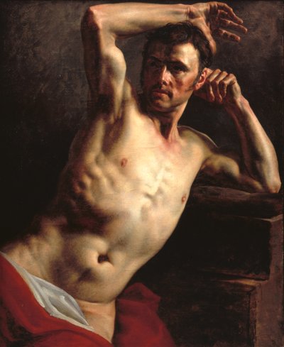 Erkek çıplak yarım uzunlukta by Theodore Gericault