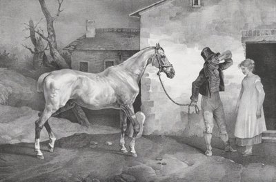 Bir Han Kapısında Yaşlı At, 1822. by Theodore Gericault