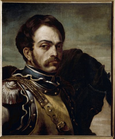 Bir jandarma subayının portresi. Tuval üzerine yağlıboya by Theodore Gericault