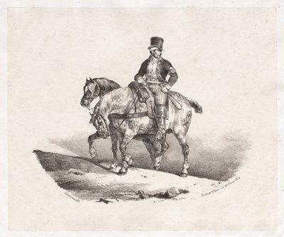 Postacı veya İki Koşumlu At, 1823. by Theodore Gericault