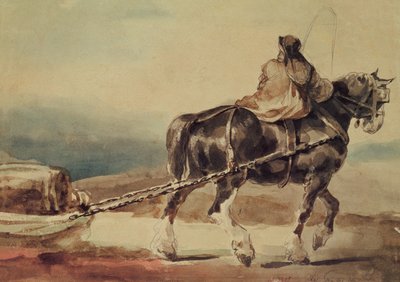 Mavna Atı (kağıt üzerine kurşun kalem ve suluboya) by Theodore Gericault