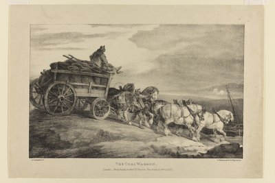 Taş Üzerindeki Yaşamdan Çizilmiş Çeşitli Konulardan Kömür Vagonu by Theodore Gericault