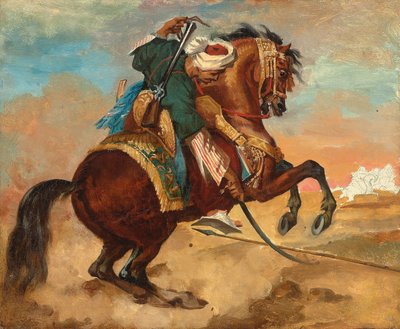 Kestane Renkli At Üzerinde Türk, c. 1810 (tuval üzerine yağlı boya) by Theodore Gericault
